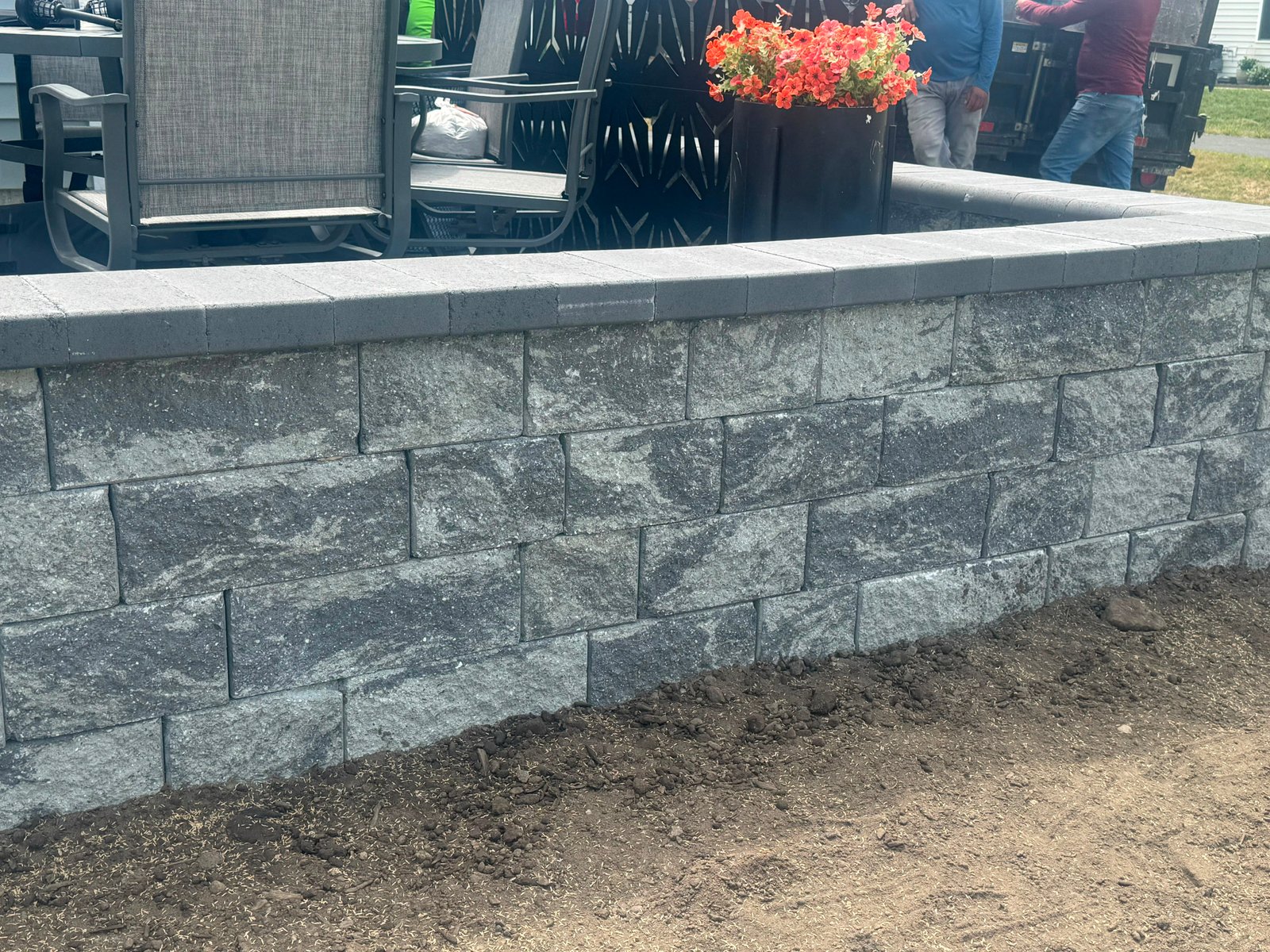 Perez Landscaping crew hardscaping project